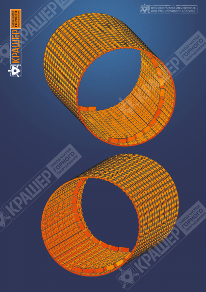 Бронефутеровка II камеры цементной мельницы 3х14