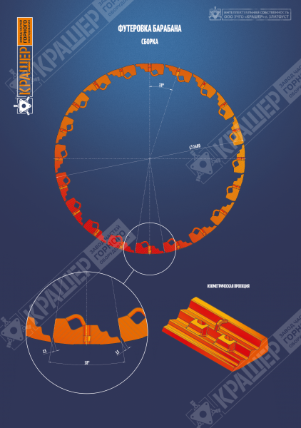 Футеровка мельницы МШЦ 2,7х3,6